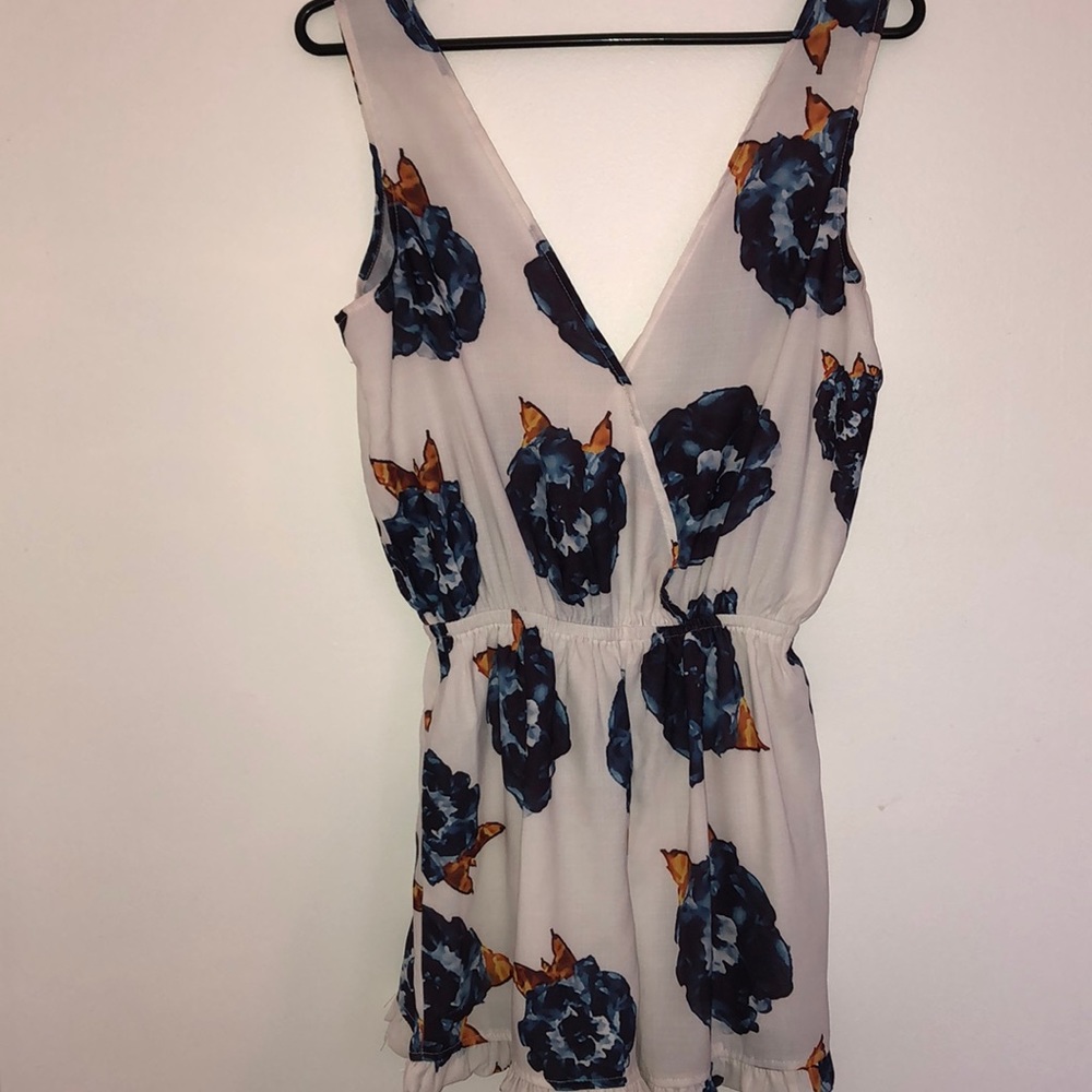 white floral romper